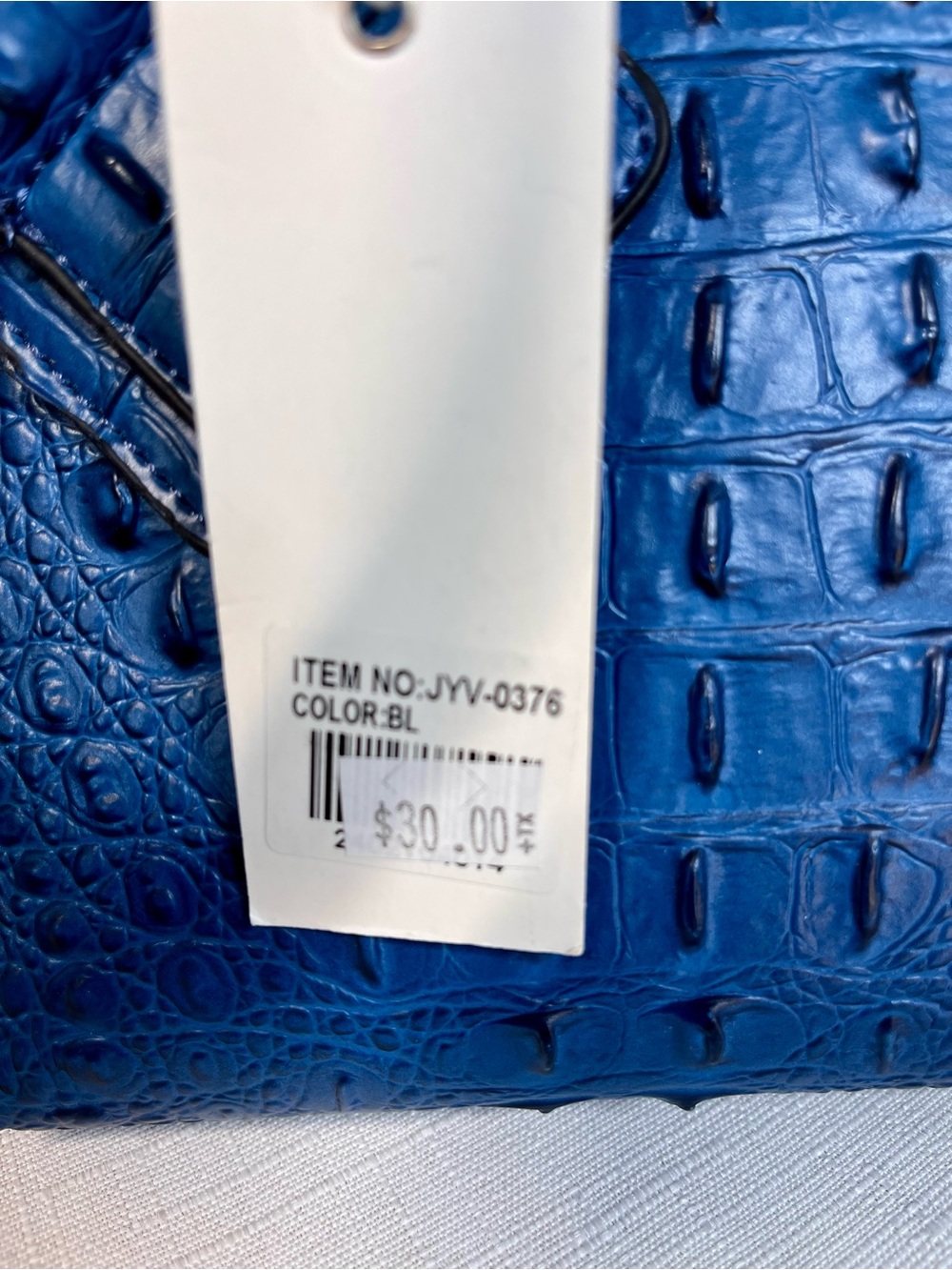 NWT Virago Collection Blue Crocodile Embossed Wristlet Clutch Tassel Bag - Picture 5 of 8
